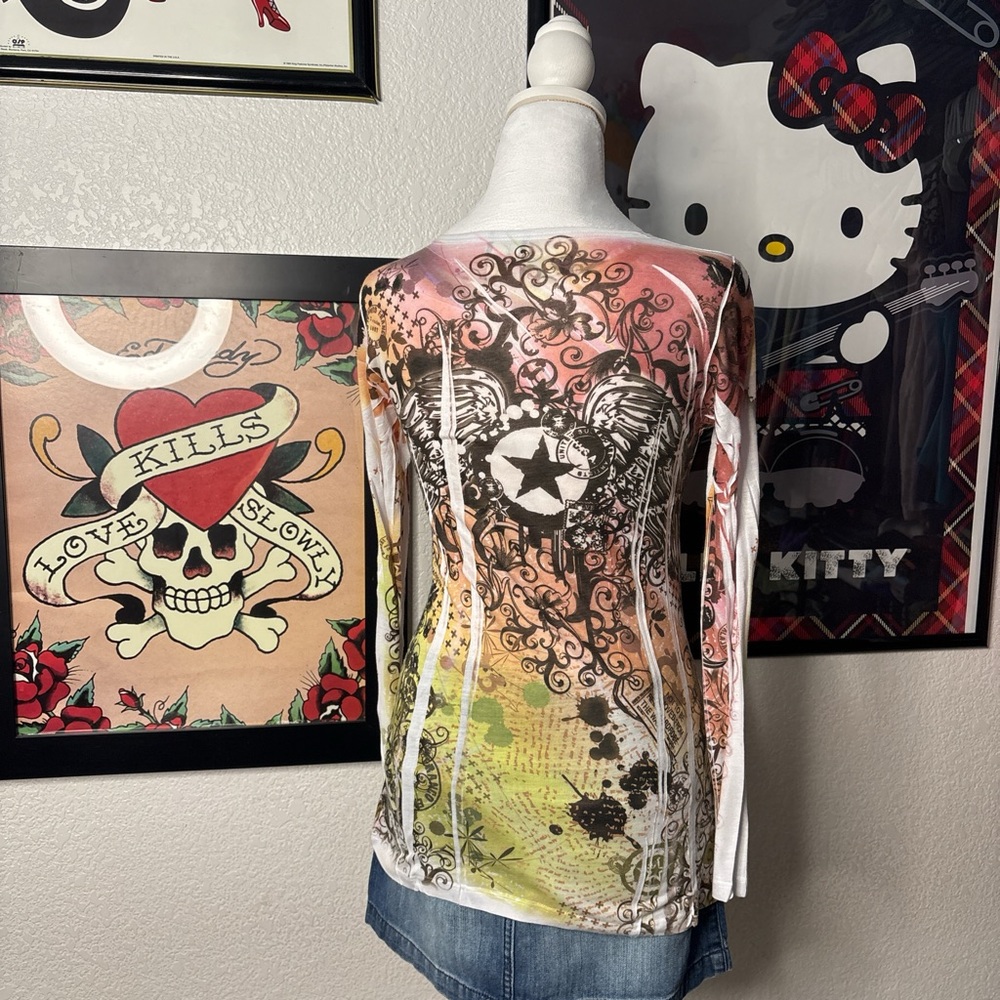 Graphic Star Rhinestone Long Sleeve Top - Picture 3 of 7